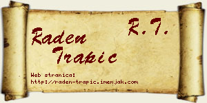 Raden Trapić vizit kartica